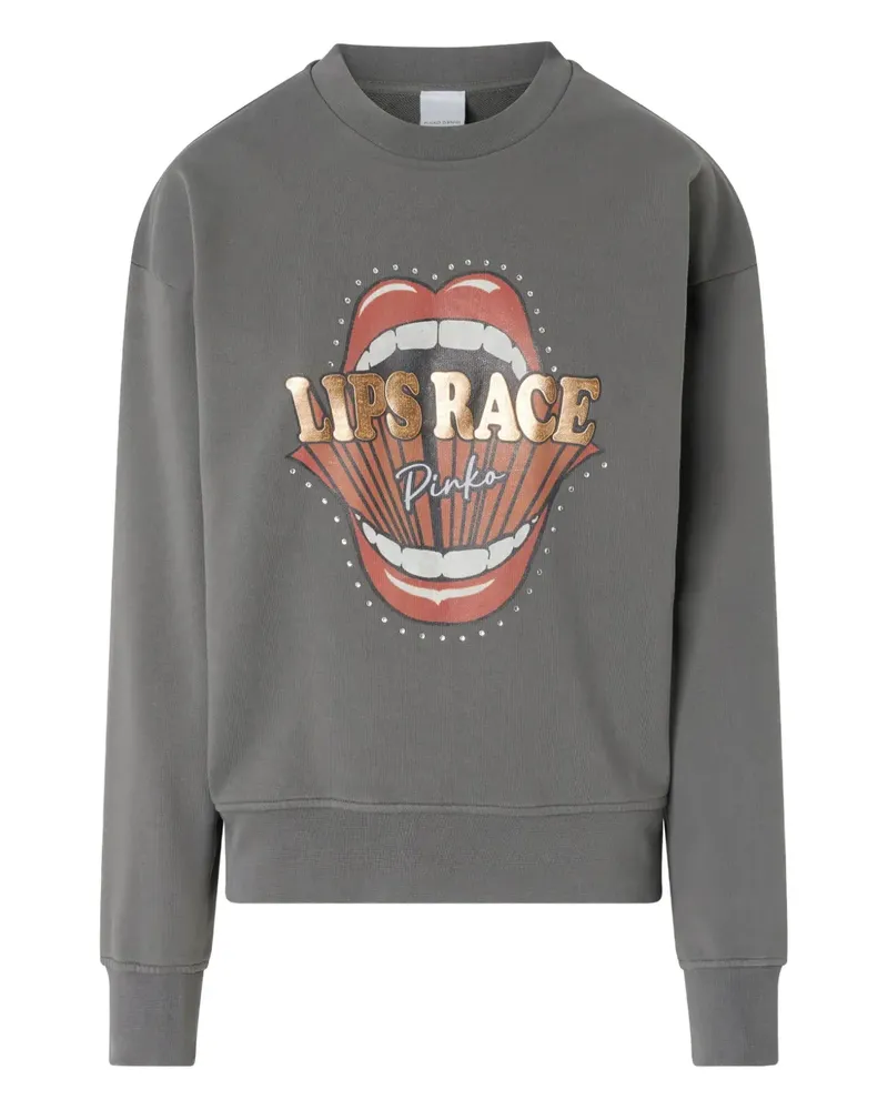 Pinko Sweatshirt mit grafischem Print - Grau Grau