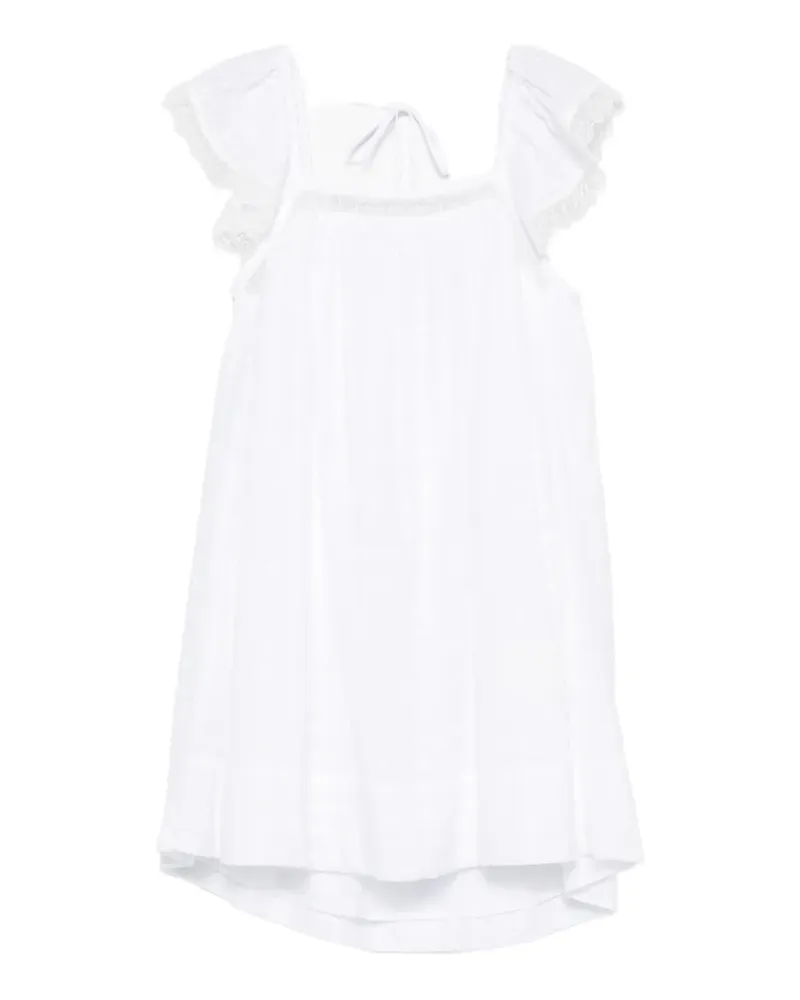 Ganni broderie-anglaise mini dress - Weiß Weiß