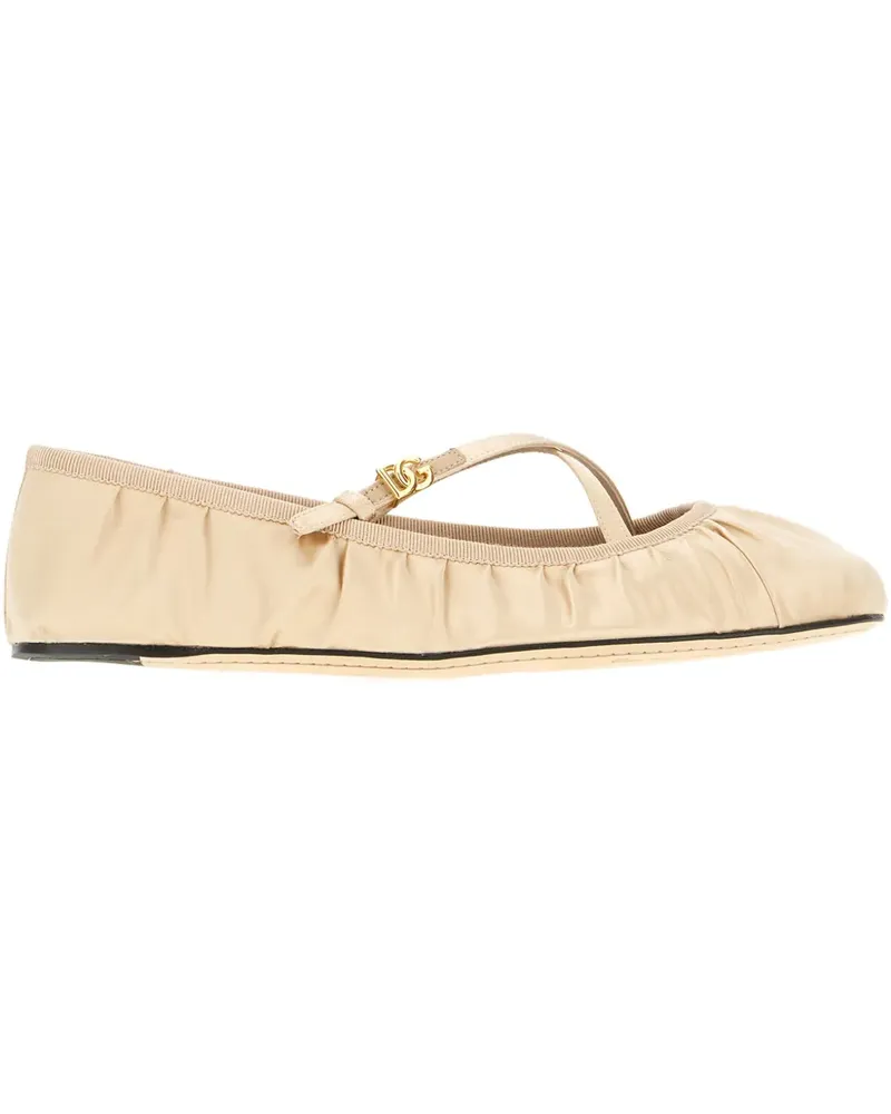Dolce & Gabbana Ballerinas aus Leder - Nude Nude