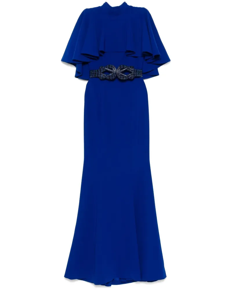 Saiid Kobeisy Langes Kreppkleid - Blau Blau