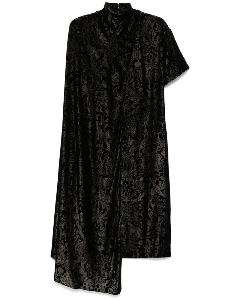 Roberto Cavalli Midikleid aus Jacquard - Schwarz Schwarz