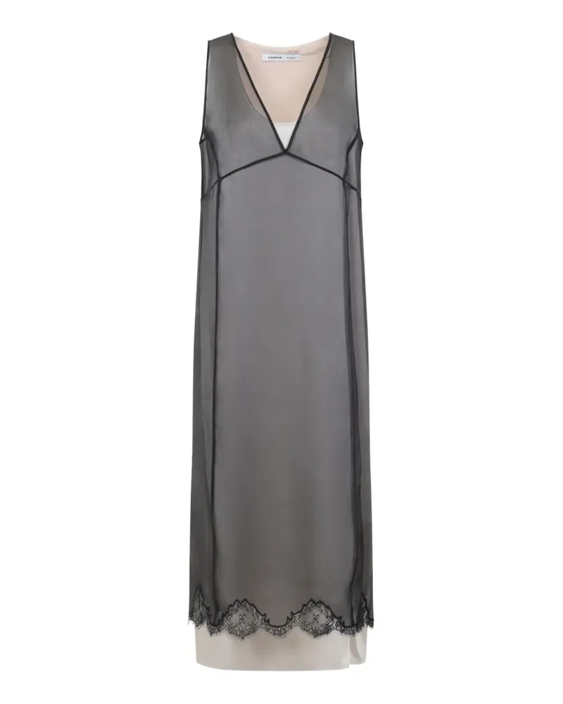 Carven Minikleid mit Spitzenbesatz - Schwarz Schwarz
