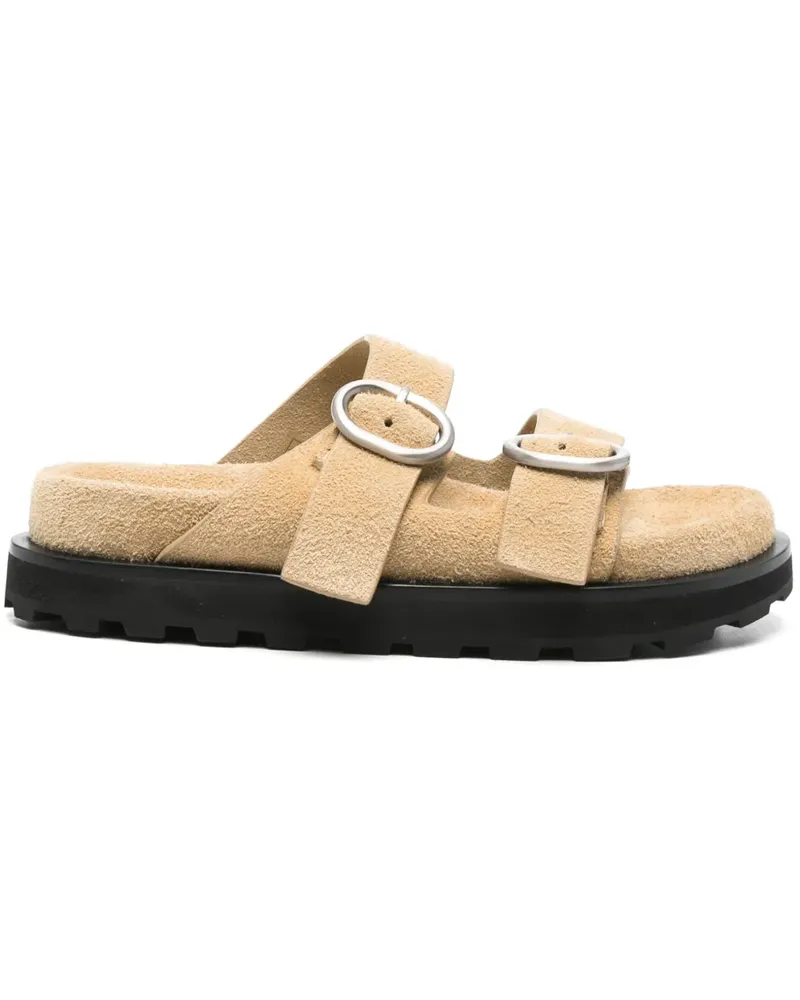 Jil Sander Pantoletten aus Wildleder - Nude Nude
