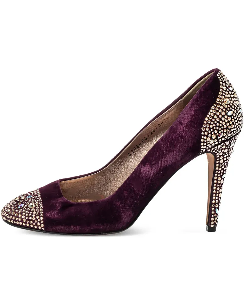 Gina Pre-owned Pumps aus Samt mit Kristallen 110mm - Violett Violett