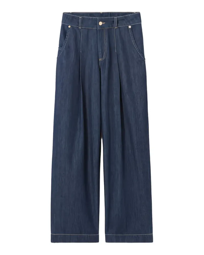 Claudie Pierlot Weite Jeans mit Bundfalten - Blau Blau