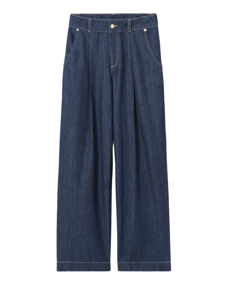 Claudie Pierlot Weite Jeans mit Bundfalten - Blau Blau
