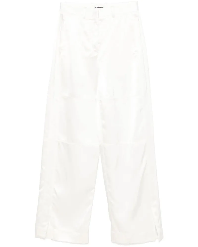Jil Sander Hose aus Satin - Weiß Weiß