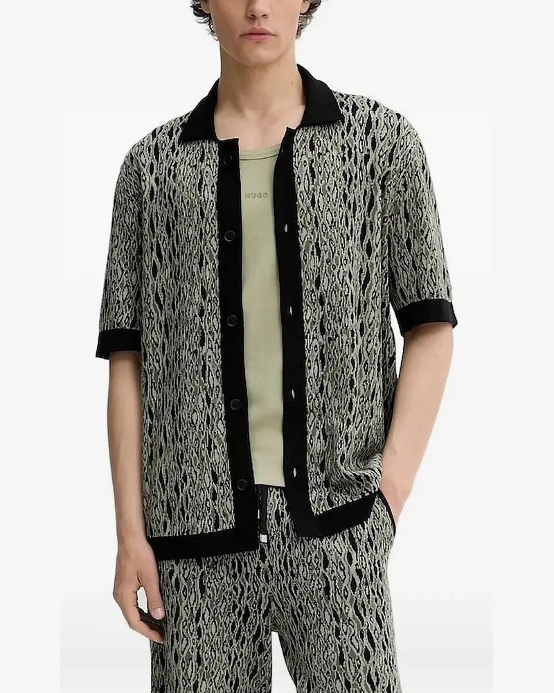 HUGO BOSS Hemd mit Jacquardmuster - Grün Grün