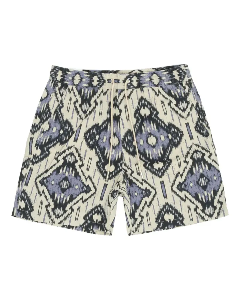 NN 07 Kordelzug-Shorts mit Gregor-Ikat-Muster - Violett Violett