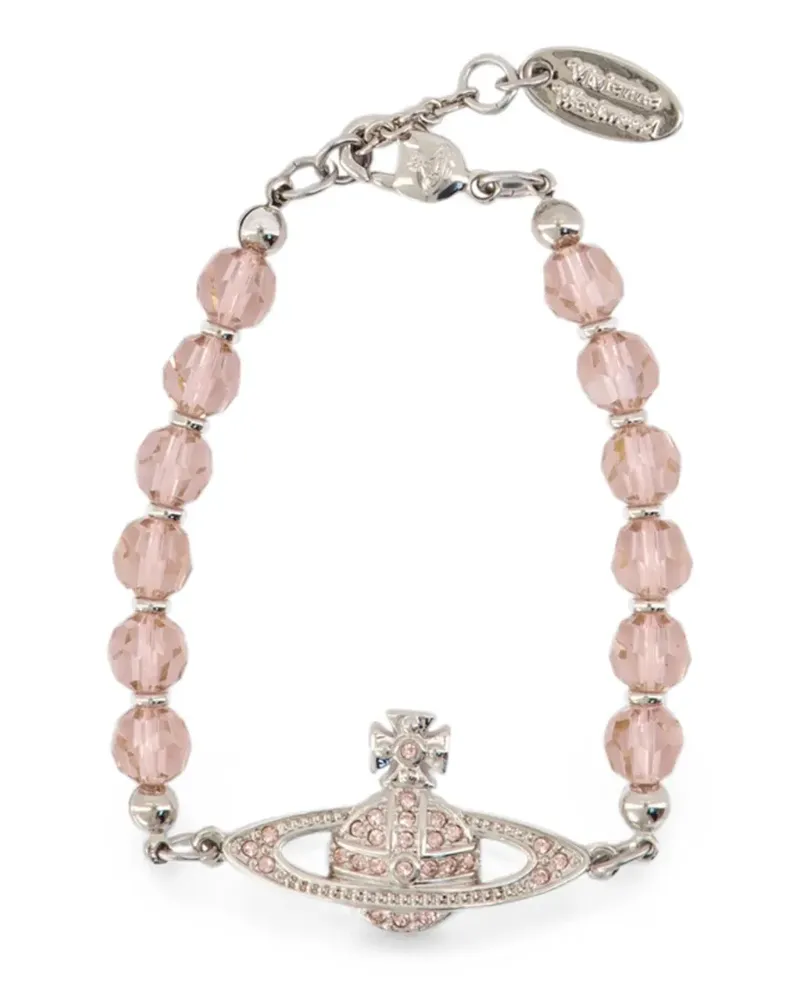 Vivienne Westwood Messaline Orb-plaque beaded bracelet - Rosa Rosa