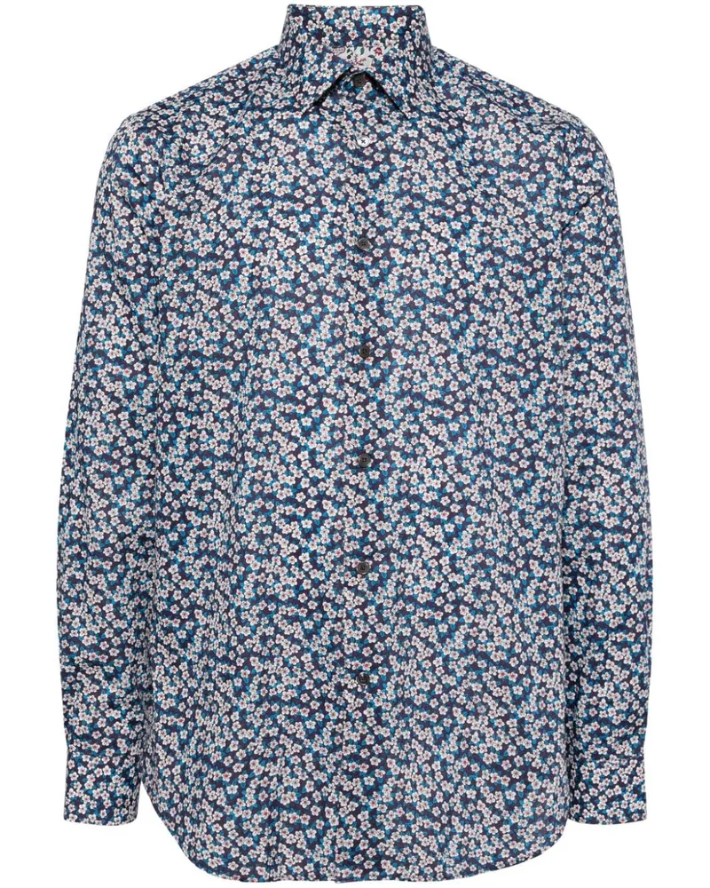 Paul Smith Hemd aus Bio-Baumwolle mit Print - Blau Blau