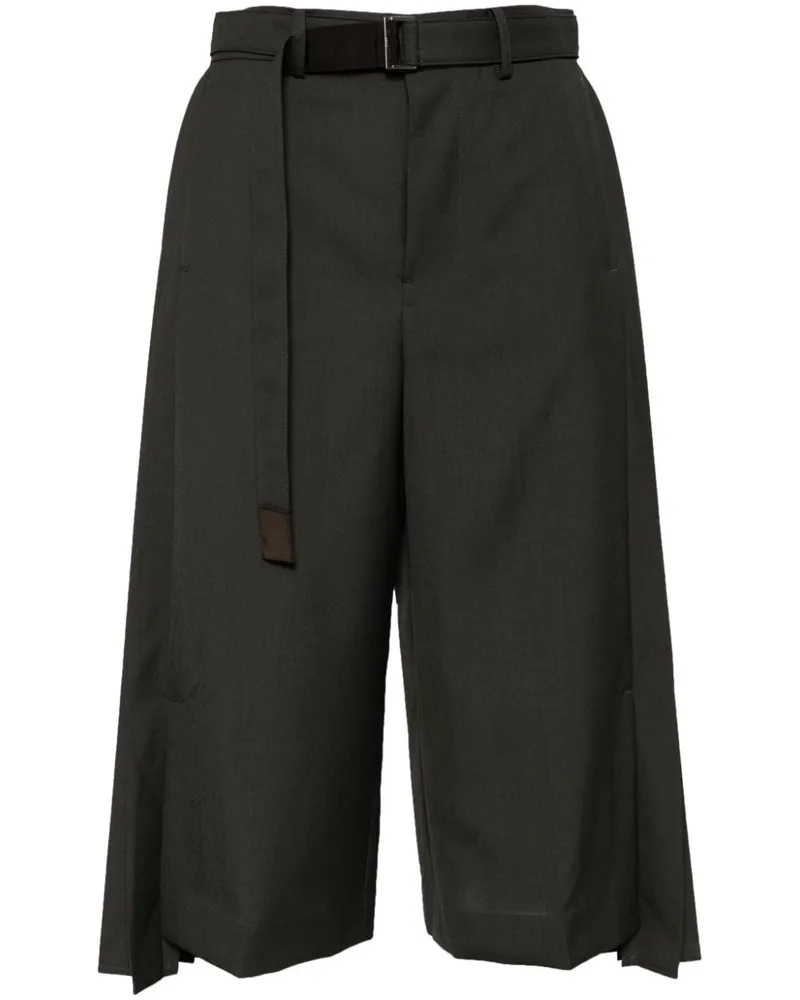 Sacai Klassische Bundfaltenhose Grün