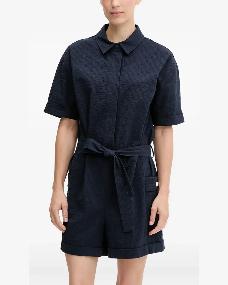 EA7 textured belted playsuit - Blau Blau