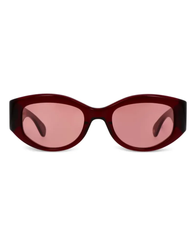 Garrett Leight Sonnenbrille mit ovalem Gestell - Rot Rot
