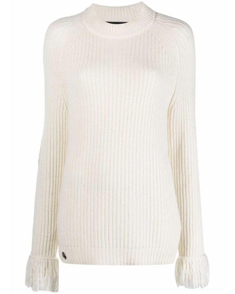Philipp Plein Gerippter Love Plein Strickpullover - Nude Nude