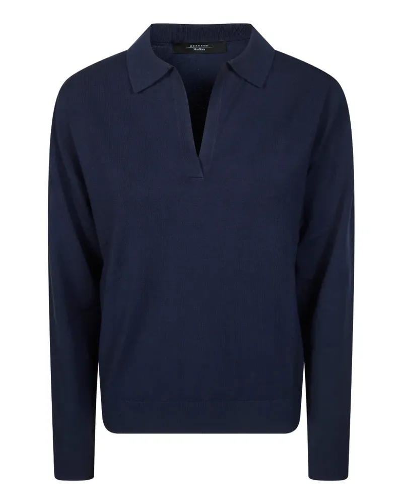 Max Mara polo V-neck top - Blau Blau