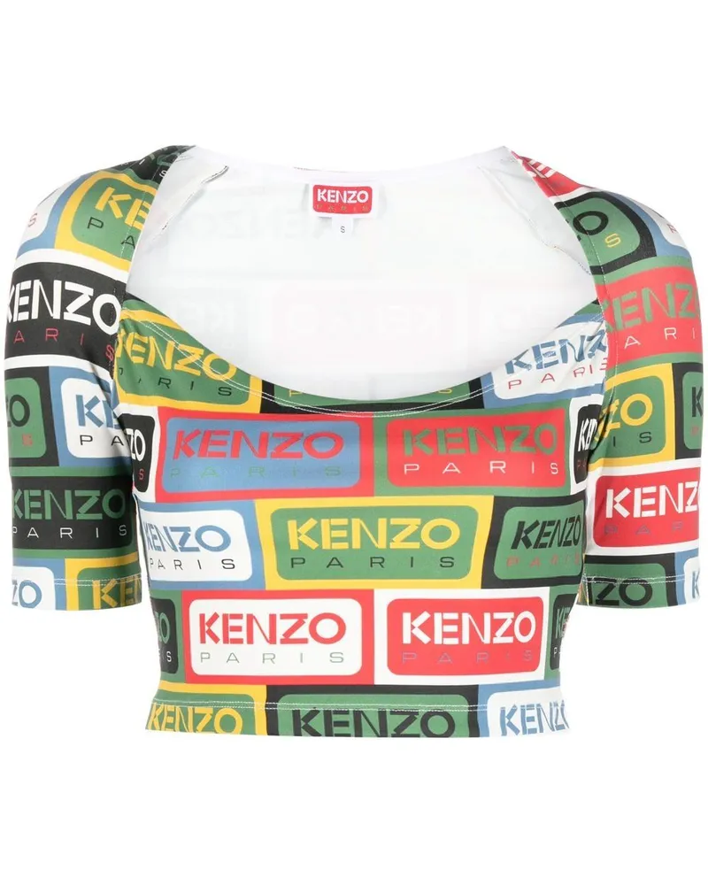 Kenzo Cropped-Top mit Logo-Print - Grün Grün