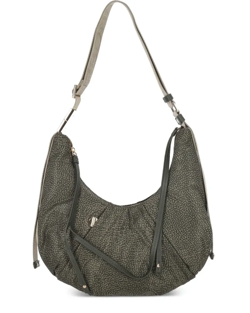 Borbonese Kleine Schultertasche mit Reißverschluss - Grau Grau
