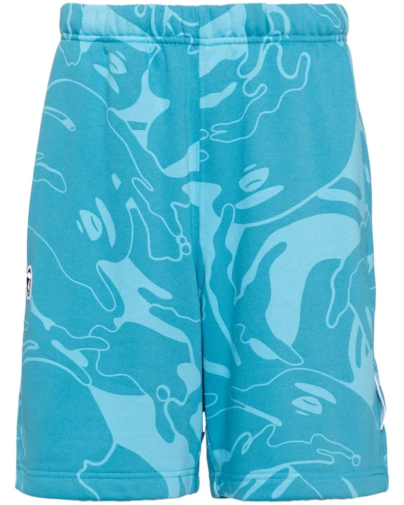 BAPE Joggingshorts mit abstraktem Print - Blau Blau