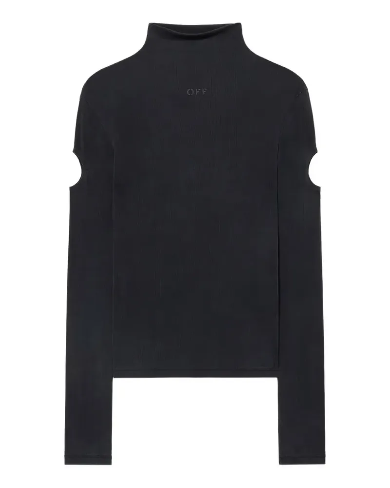 OFF-WHITE cupro rib Meteor long sleeve top - Schwarz Schwarz