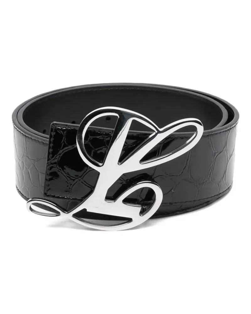 Luar Ledergürtel mit Logo-Schnalle - Schwarz Schwarz