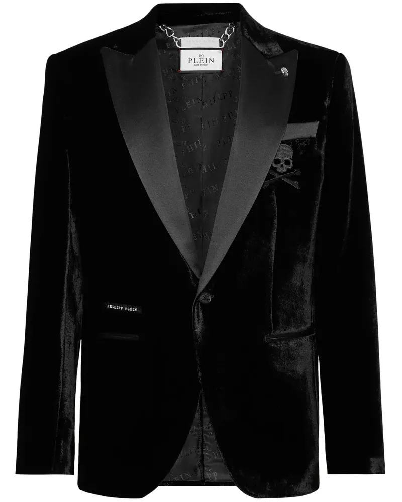 Philipp Plein Lord Sakko aus Samt - Schwarz Schwarz