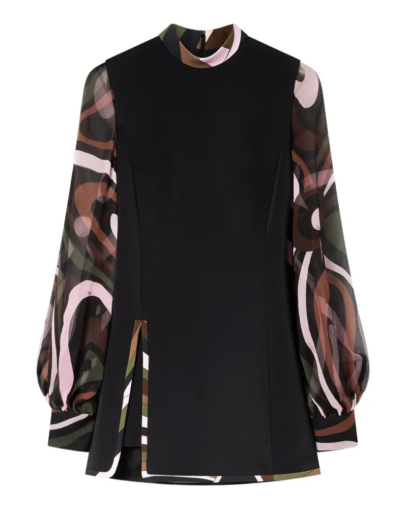 Emilio Pucci Dady Kleid mit Print am Ärmel - Schwarz Schwarz