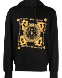 Versace Jeans Hoodie mit Logo-Print Schwarz