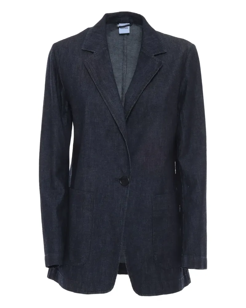 ASPESI Jeansjacke mit einem Knopf - Blau Blau