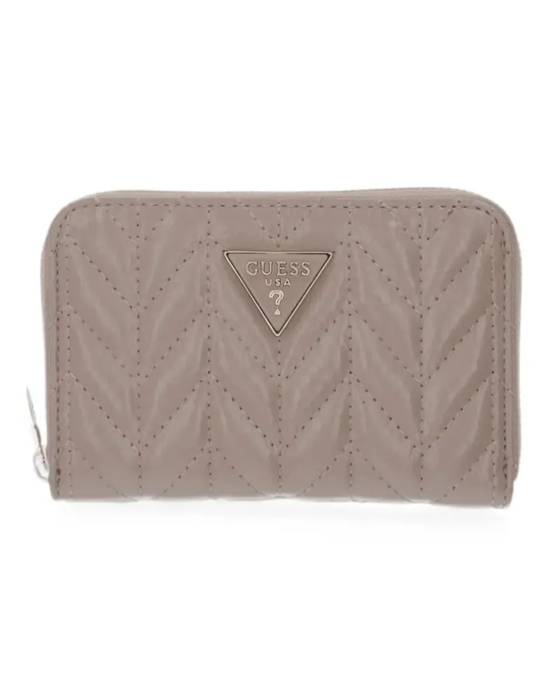 Guess Cheryl chevron-quilted logo-plaque wallet - Nude Nude