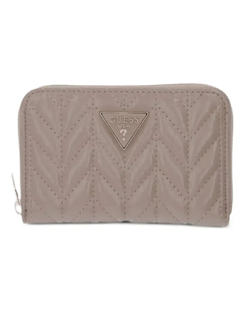 Guess Cheryl chevron-quilted logo-plaque wallet - Nude Nude