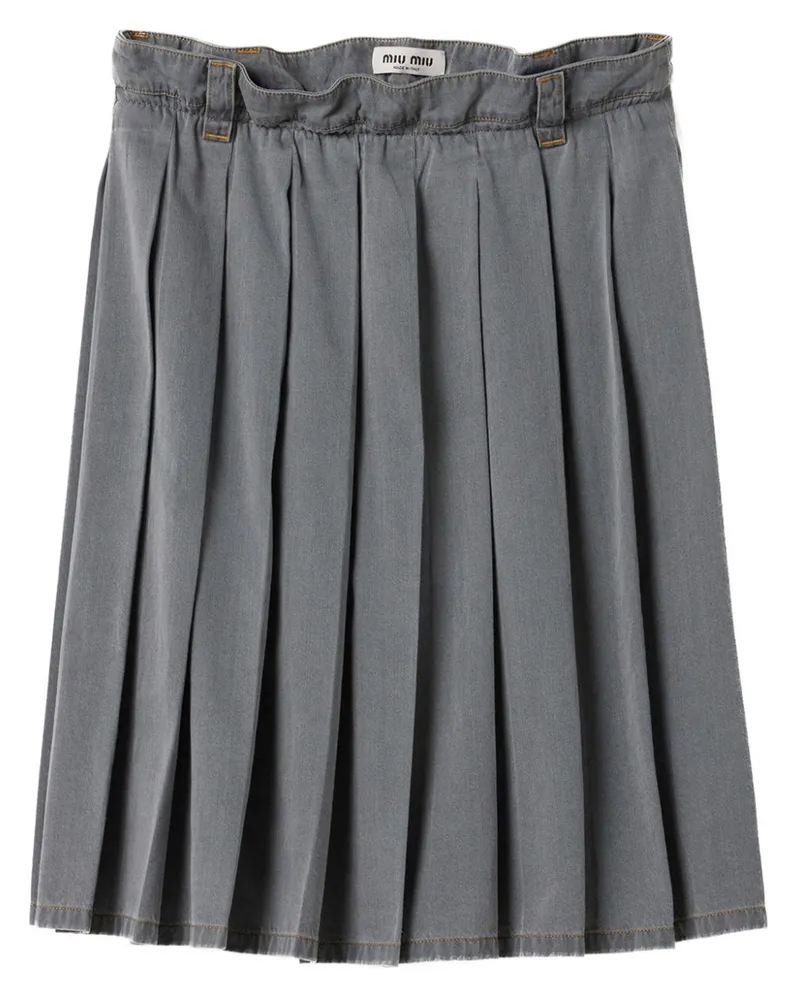 Miu Miu Chambray-Rock mit Falten - Grau Grau