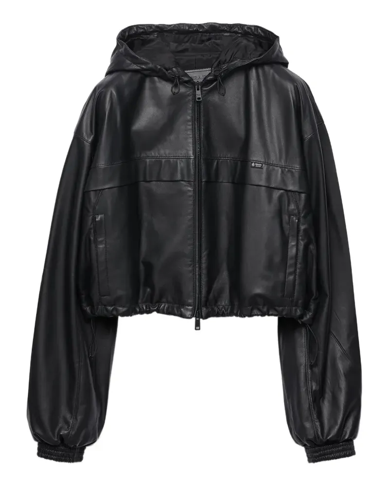 Prada hooded nappa-leather jacket - Schwarz Schwarz