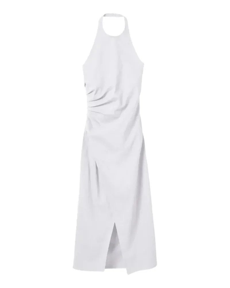 A.L.C. Gerafftes Sylvie Neckholder-Midikleid - Weiß Weiß