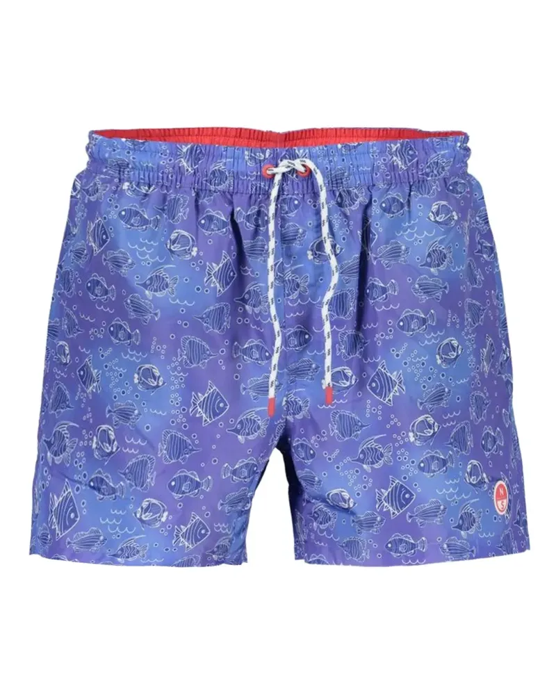 North Sails fish-print swim shorts - Blau Blau
