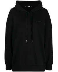 Stella McCartney Bestickter Hoodie mit Kordelzug Schwarz