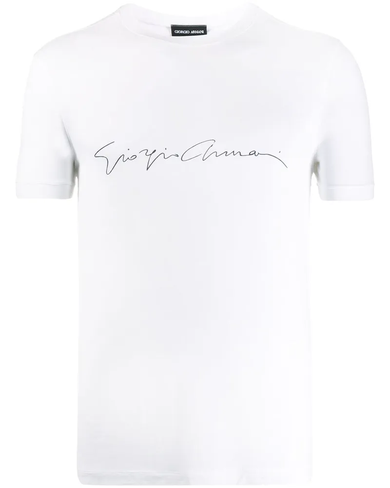 Giorgio Armani T-Shirt mit Logo - Weiß Weiß