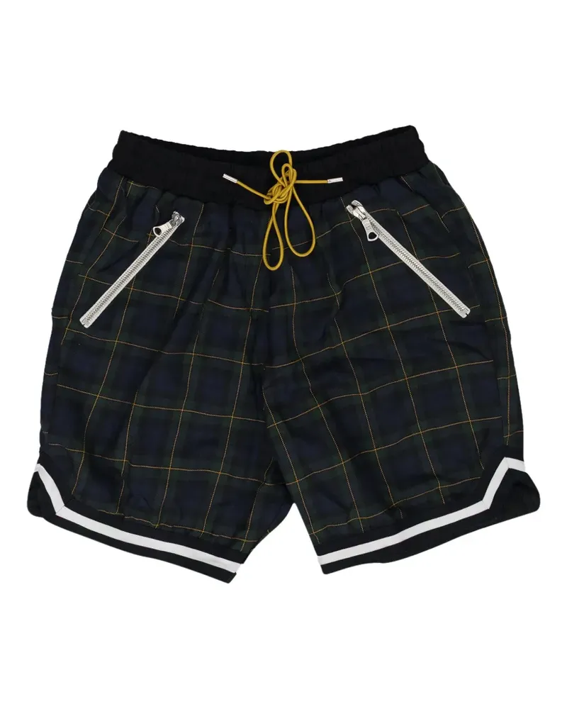 RHUDE plaid zip-detail swim shorts - Blau Blau
