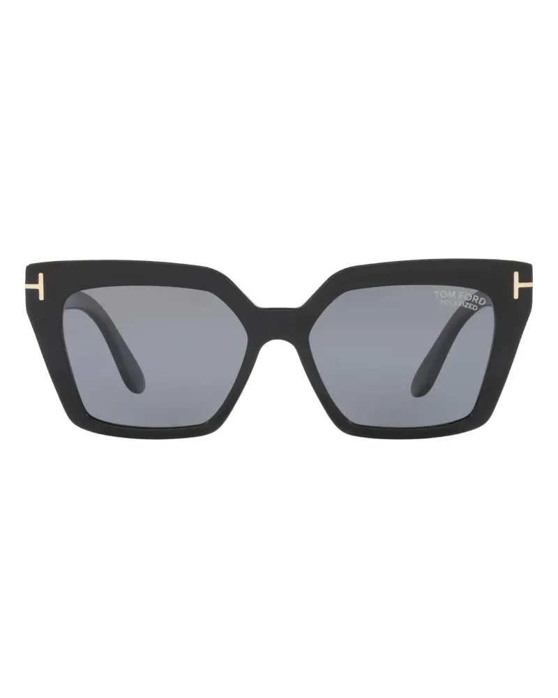 Tom Ford Sonnenbrille mit Oversized-Gestell - Schwarz Schwarz
