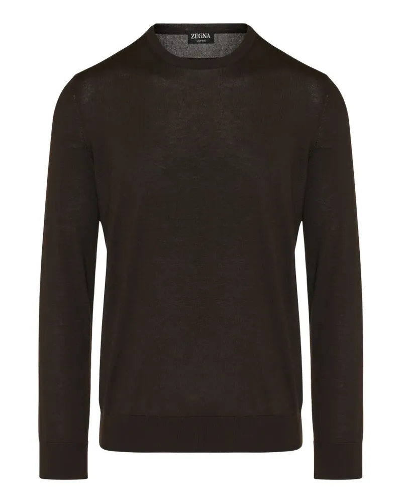 Ermenegildo Zegna round-neck long-sleeve sweater - Braun Braun
