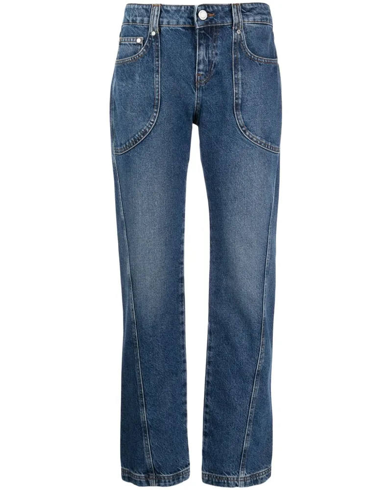 Trussardi Halbhohe Straight-Leg-Jeans - Blau Blau