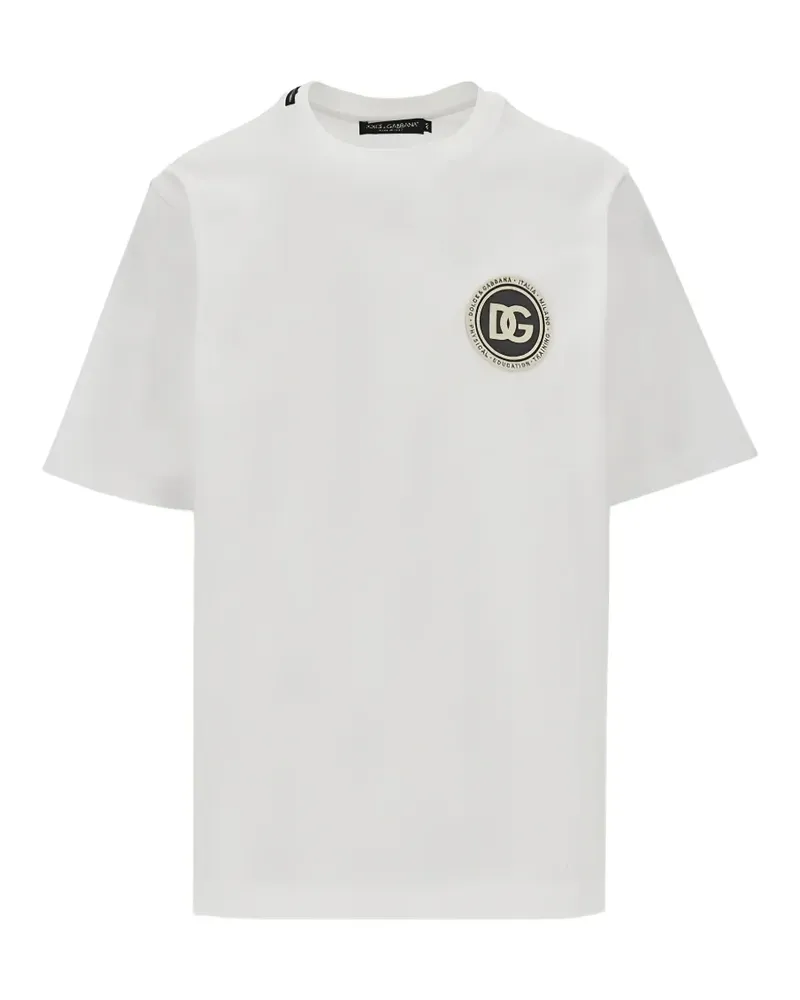 Dolce & Gabbana T-Shirt mit Logo-Applikation - Weiß Weiß