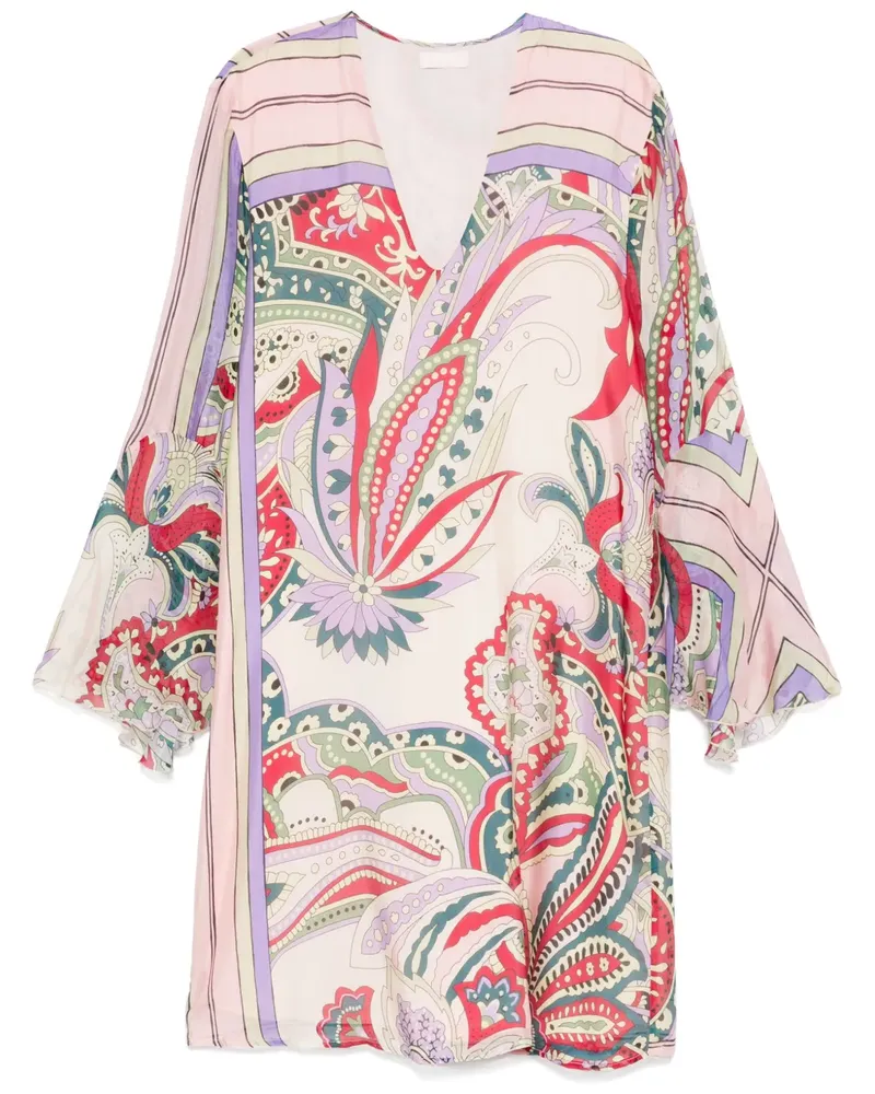 Liu Jo Minikleid mit Blumen-Print - Rosa Rosa