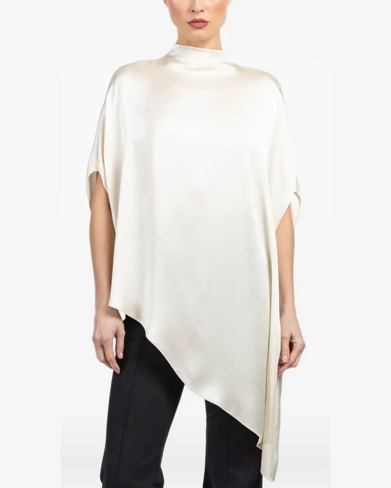 LAPOINTE asymmetric-hem cape blouse - Nude Nude