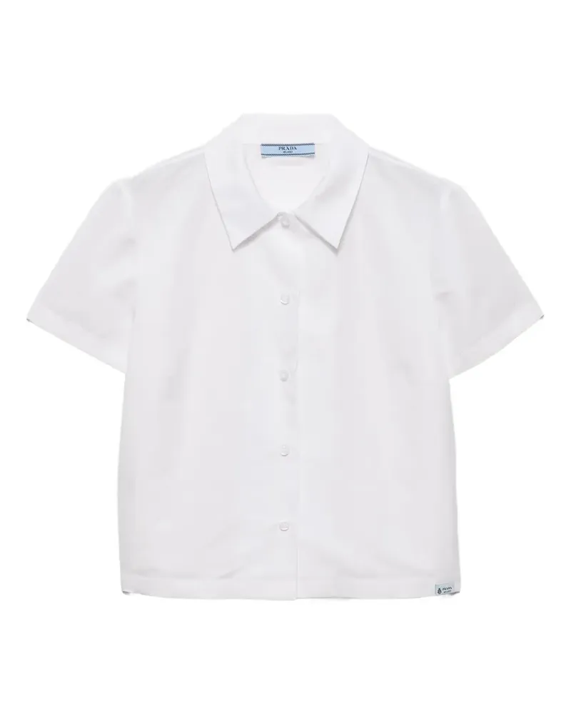 Prada short-sleeved linen muslin shirt - Weiß Weiß