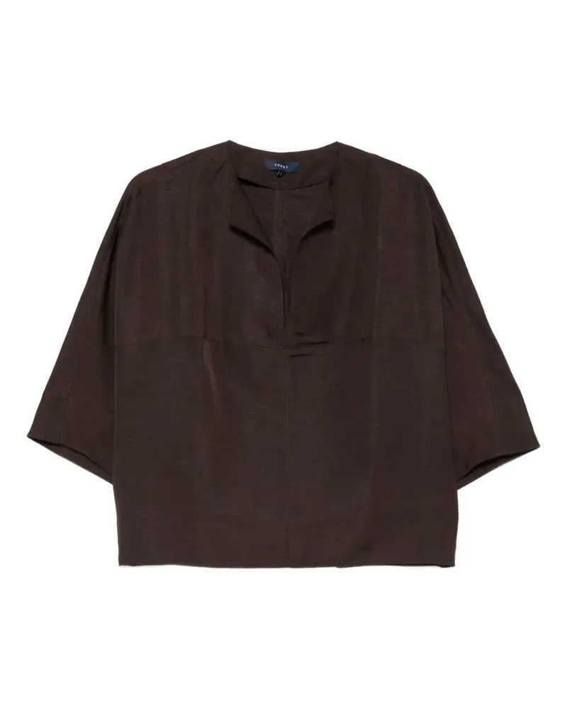 Soeur Ilona V-neck short-sleeve blouse - Braun Braun
