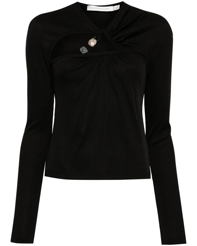 Christopher Esber Tri Langarmshirt mit Kristallen - Schwarz Schwarz