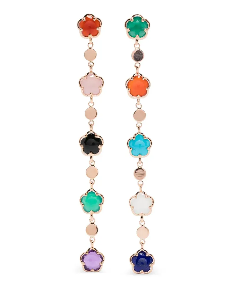 Pasquale Bruni 18kt Figlia dei Fiori Rotgoldohrringe mit Steinen - Rosa Rosa