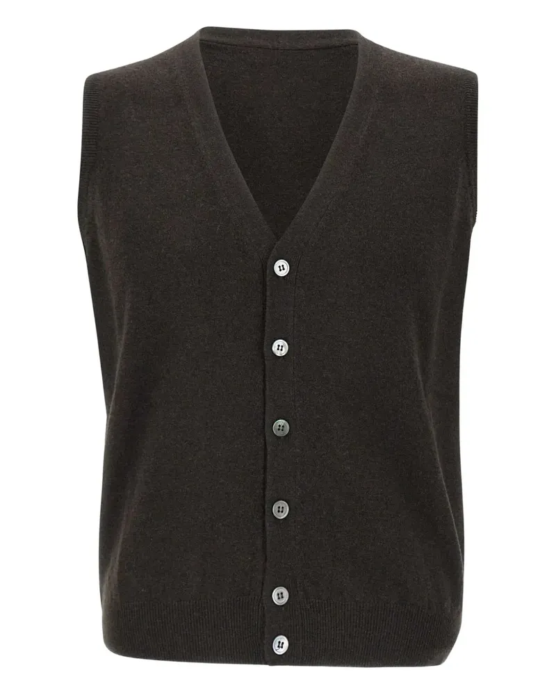 Filippo de Laurentiis button ribbed gilet - Braun Braun