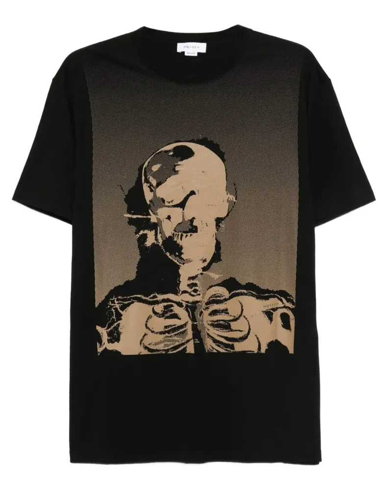 Alexander McQueen T-Shirt mit Skelett-Print - Schwarz Schwarz